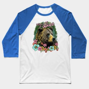 I Choose the Bear Feminist Bear vs Man Meme Team Bear Floral Baseball T-Shirt